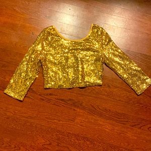 Gold Sequins crop top